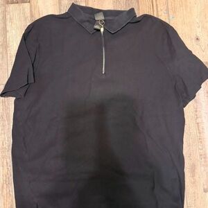 H&M Black Polo Shirt with Zipper